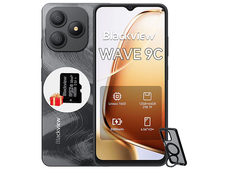 BLACKVIEW WAVE 9C 64 GB Schwarz Dual SIM