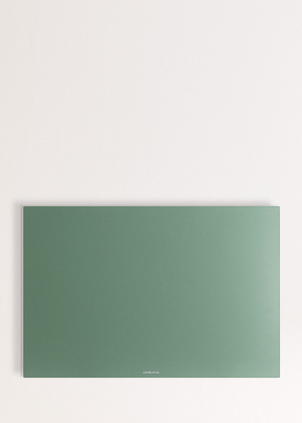 Un objeto rectangular verde sobre un fondo blanco. La palabra "CREATE" está impresa en la esquina inferior derecha.