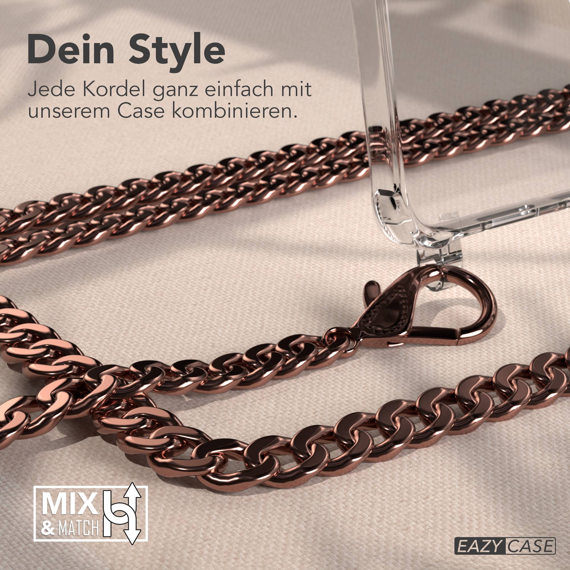 Roségoldene Kette und Handyhülle. Text: Dein Style, Mix & Match und Eazy Case.