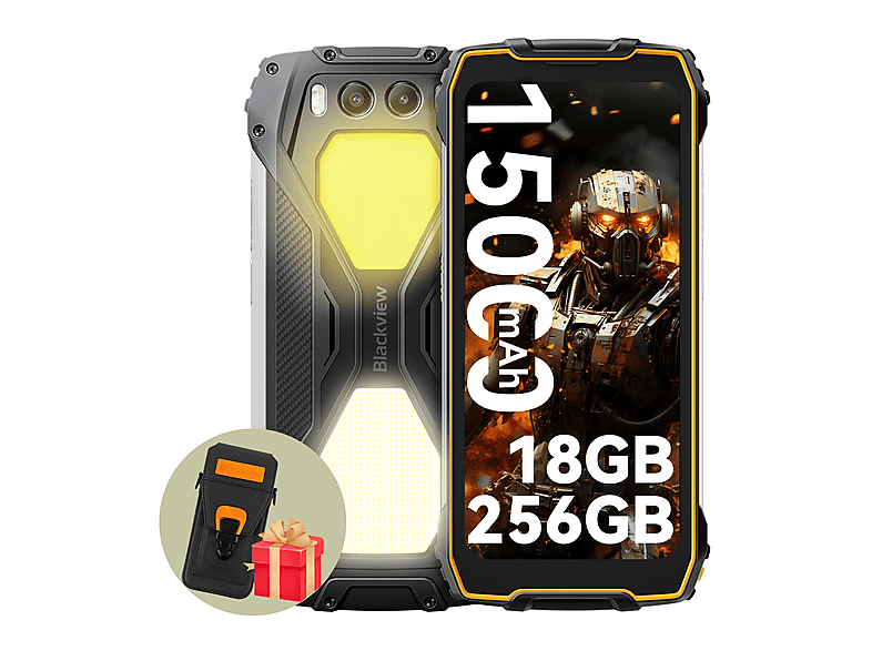 BLACKVIEW BV7300 Mit Ledertasche 256 GB Schwarz Dual SIM