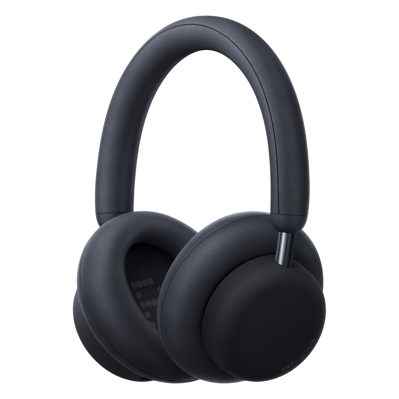 Para czarnych słuchawek nausznych, z wyściełanym pałąkiem i nausznikami. Nauszniki mają okrągły kształt. Tło jest białe.