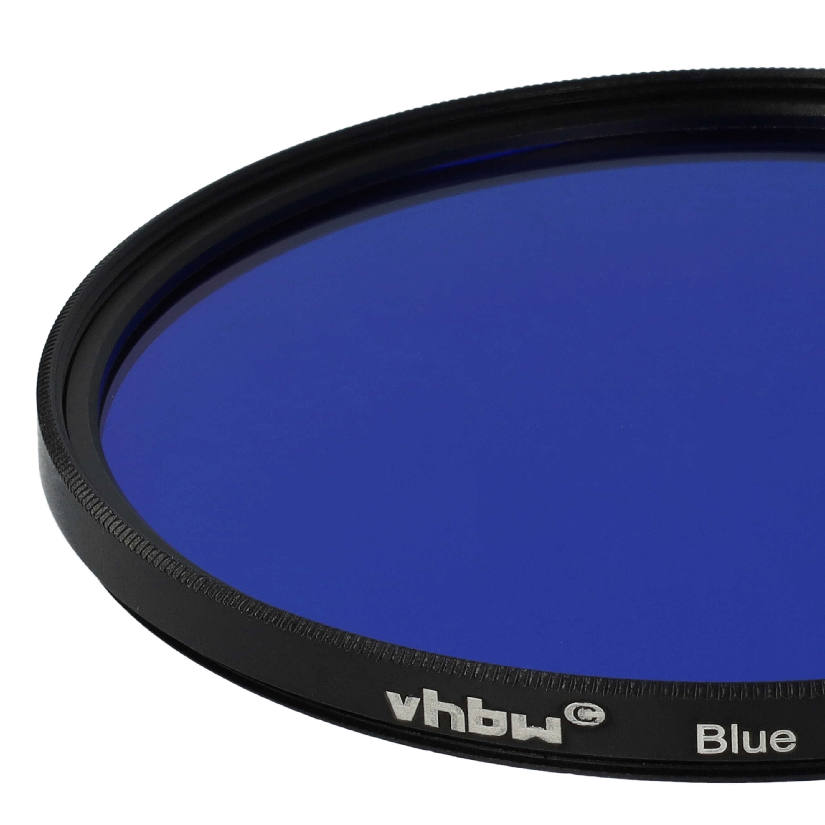 Ein blauer Filter mit schwarzem Rahmen. Der Text 'vhbw' und 'Blue' sind sichtbar.