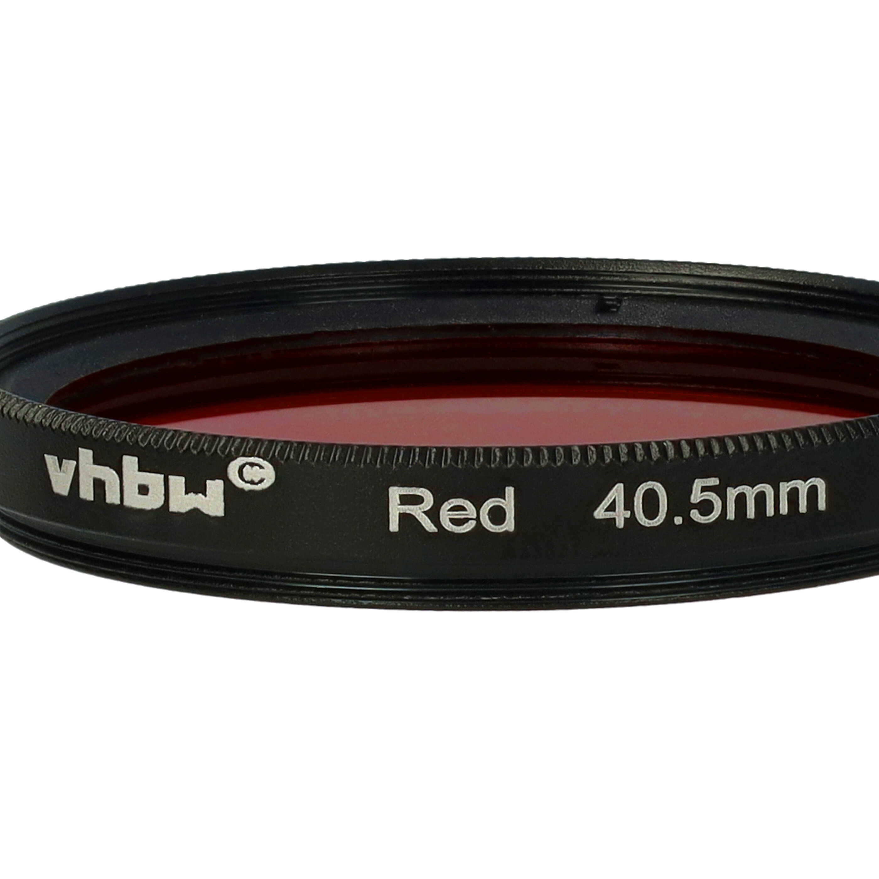 Nahaufnahme eines schwarzen und roten Kameraobjektivfilters. Auf dem Filter steht 'vhbw Red 40,5mm'.