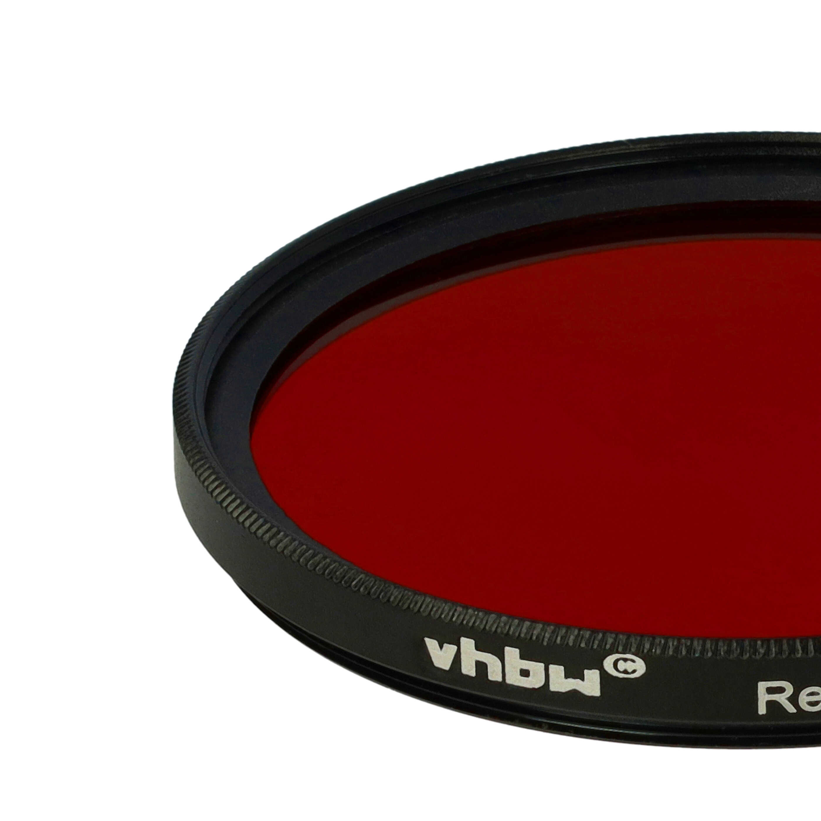 Ein roter Filter mit schwarzem Rand vor weißem Hintergrund. Der Filter trägt den Markennamen 'vhbw'.