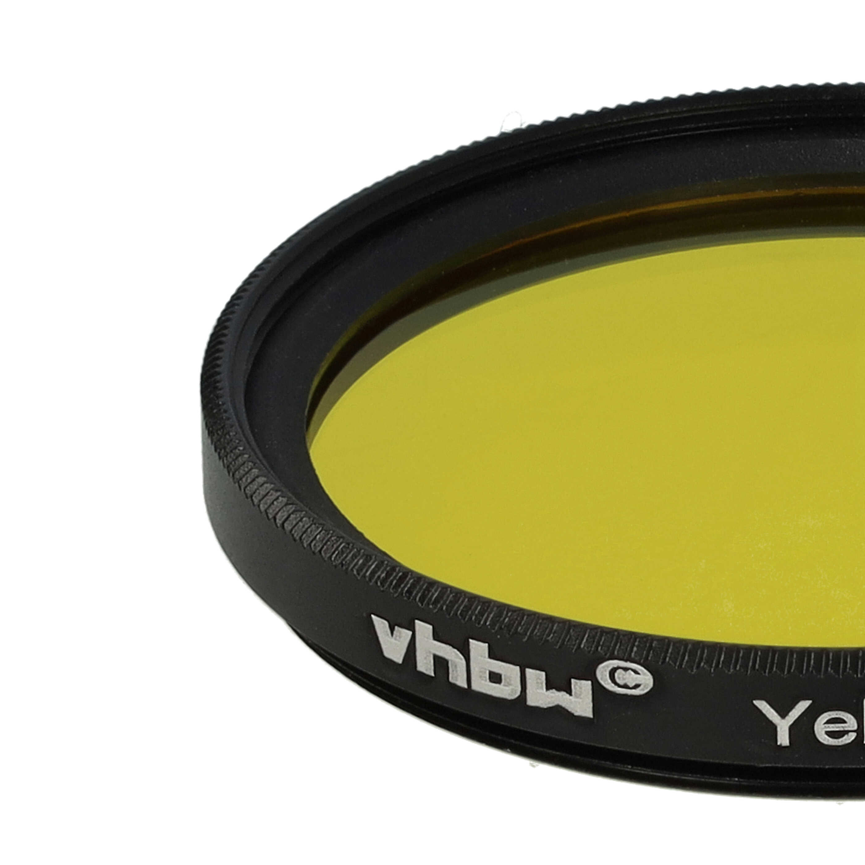 Ein gelber Objektivfilter mit schwarzem Rand. Markenname 'vhbw' sichtbar.