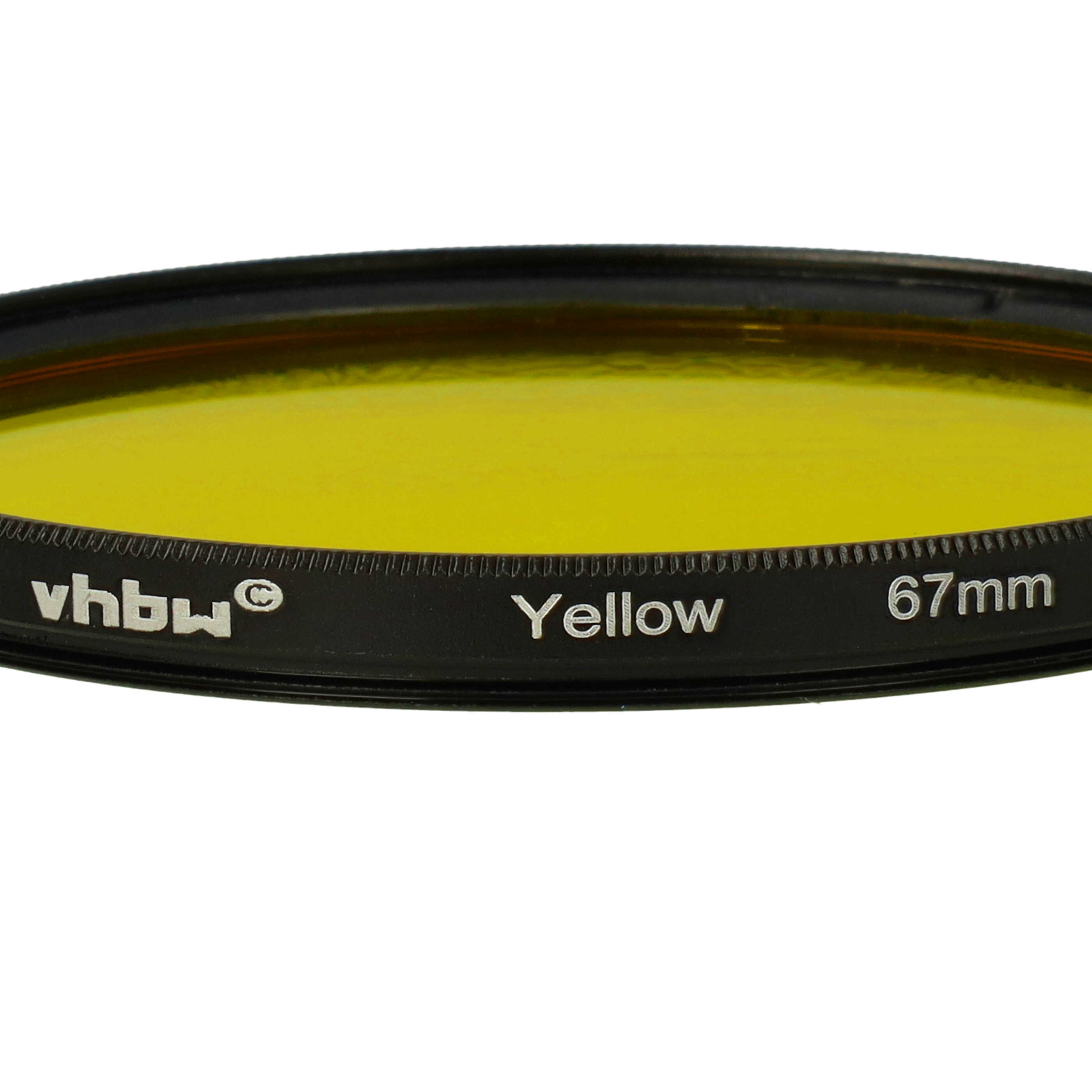Ein gelber Filterring mit der Aufschrift 'vhbw Yellow 67mm'. Der Filter ist gelb. Der Hintergrund ist weiß.