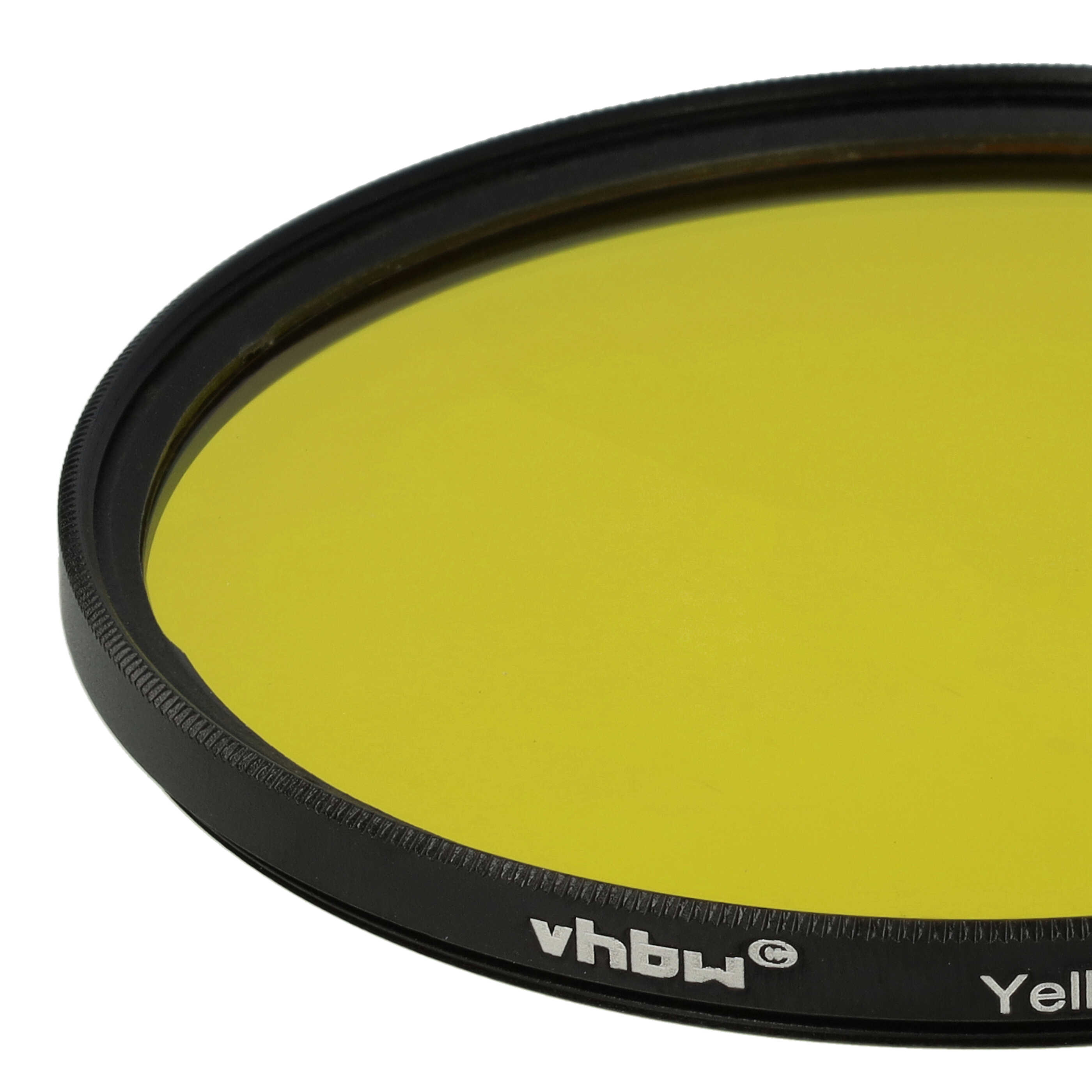 Ein gelber Filter mit schwarzem Rand. Der Filter ist kreisförmig und trägt den Markennamen 'vhbw'.