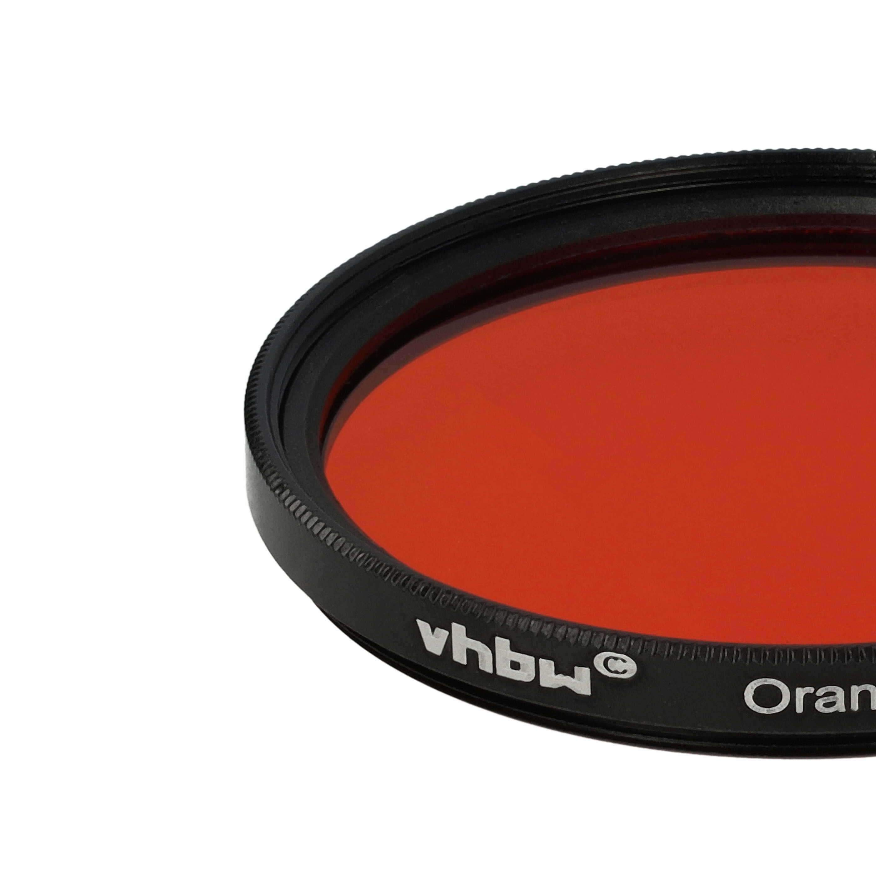 Ein orangefarbener Filter mit schwarzem Rand. Der Markenname 'vhbw' ist sichtbar.
