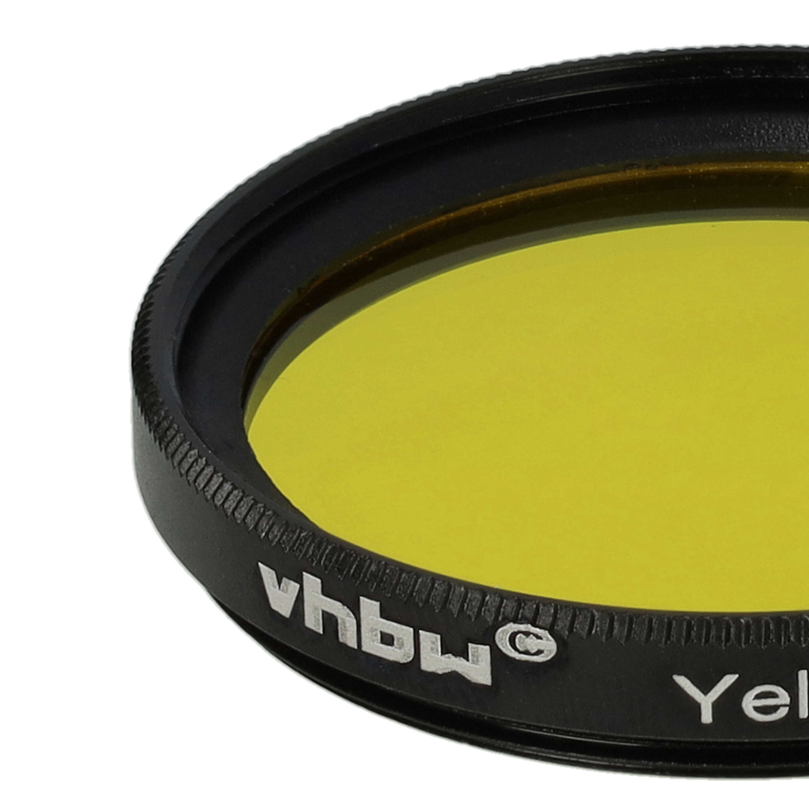 Ein gelber Objektivfilter mit schwarzem Rand. Auf dem Filter steht "vhbw" und "Yellow".