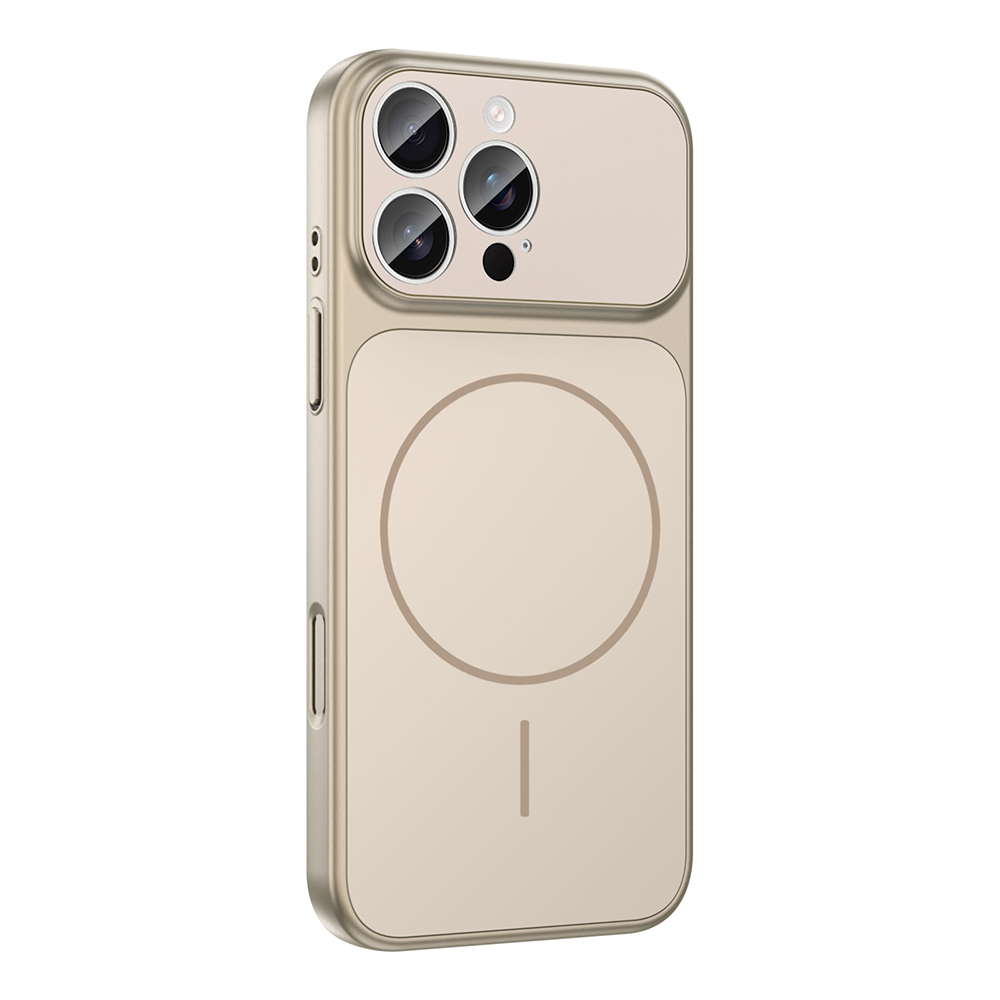 GPACK iPhone 16 Pro Uyumlu Formen M-Safe Şarj Özellikli Kamera Korumalı Telefon Kılıfı Gold