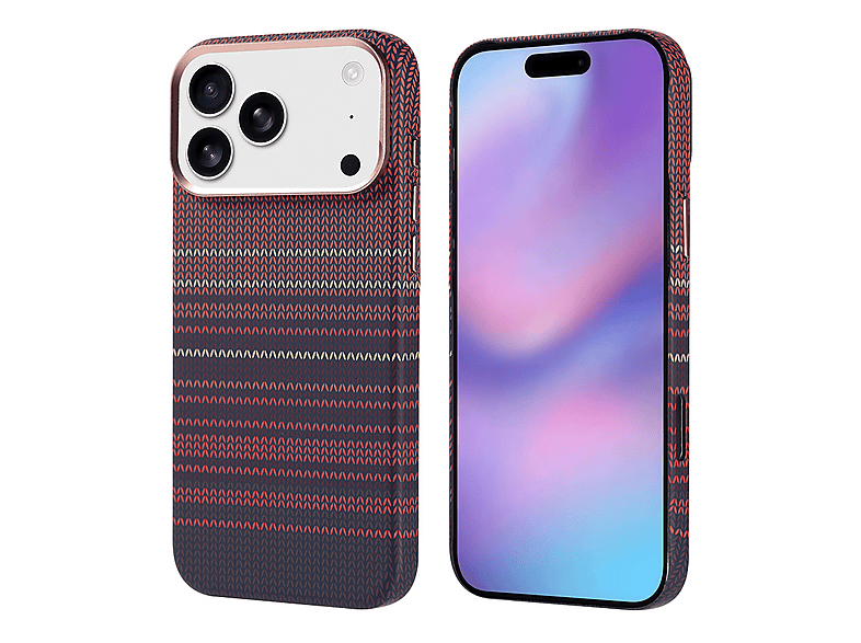 GPACK iPhone 17 Pro Max Uyumlu Nekst Karbon Fiber Görünümlü M-Safe Şarj Özellikli Telefon Kılıfı Kırmızı
