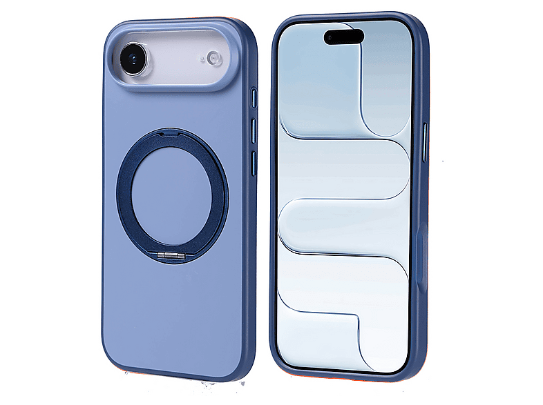 LOPARD iPhone 17 Air Uyumlu Mgsafe Şarj Özellikli Standlı Proton Silikon Kapak Telefon Kılıfı Lacivert