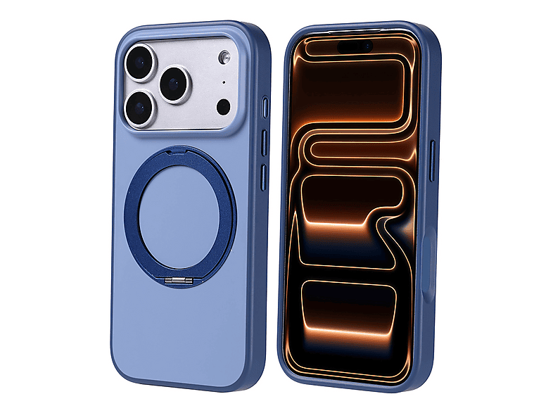 GPACK iPhone 17 Pro Max Uyumlu Proton Silikon M-Safe Şarj Özellikli Standlı Telefon Kılıfı Lacivert