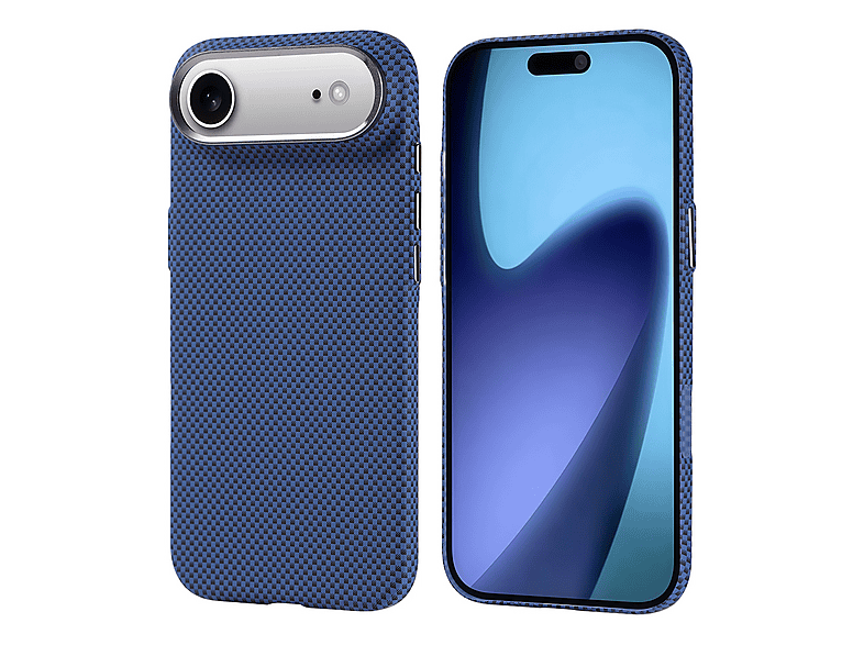 GPACK iPhone 17 Air Uyumlu Nekst Karbon Fiber Görünümlü M-Safe Şarj Özellikli Telefon Kılıfı Lacivert