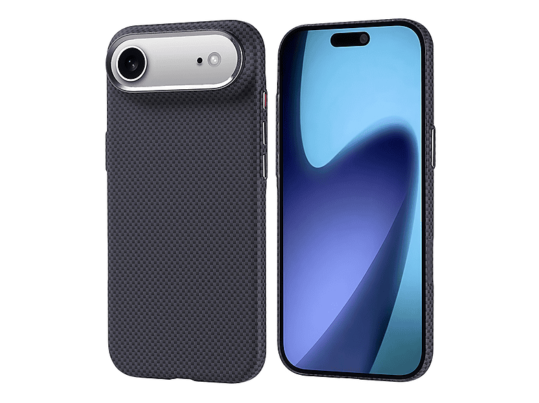 GPACK iPhone 17 Air Uyumlu Nekst Karbon Fiber Görünümlü M-Safe Şarj Özellikli Telefon Kılıfı Siyah