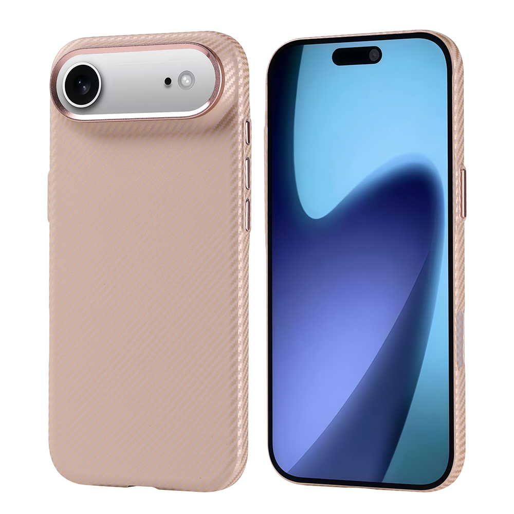 Yan yana iki telefon. Biri pembe kasada kamera ile, diğeri mavi ekranla. Her ikisi de altın çerçevelere sahip.