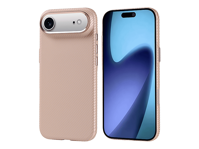 GPACK iPhone 17 Air Uyumlu Nekst Karbon Fiber Görünümlü M-Safe Şarj Özellikli Telefon Kılıfı Bej