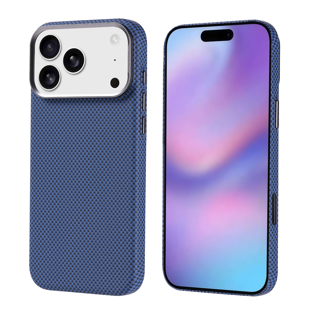 GPACK iPhone 17 Pro Max Uyumlu Nekst Karbon Fiber Görünümlü M-Safe Şarj Özellikli Telefon Kılıfı Lacivert