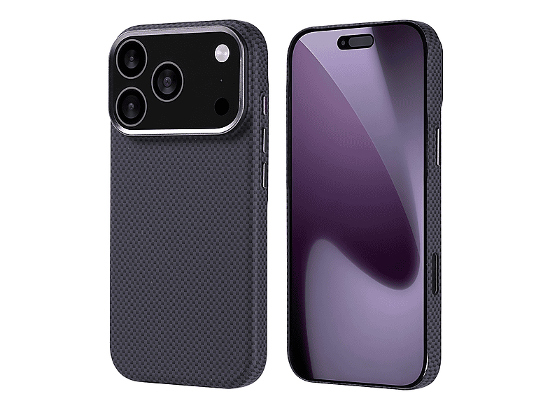 GPACK iPhone 17 Pro Uyumlu Nekst Karbon Fiber Görünümlü M-Safe Şarj Özellikli Telefon Kılıfı Siyah