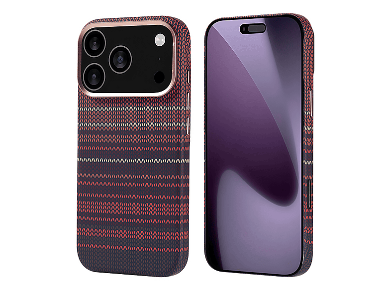 GPACK iPhone 17 Pro Uyumlu Nekst Karbon Fiber Görünümlü M-Safe Şarj Özellikli Telefon Kılıfı Kırmızı