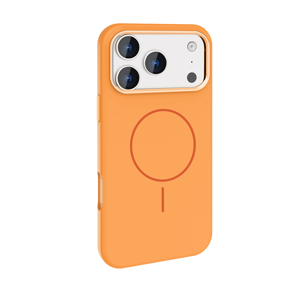GPACK iPhone 17 Pro Max Uyumlu Edi Silikon M-Safe Şarj Özellikli Telefon Kılıfı Turuncu