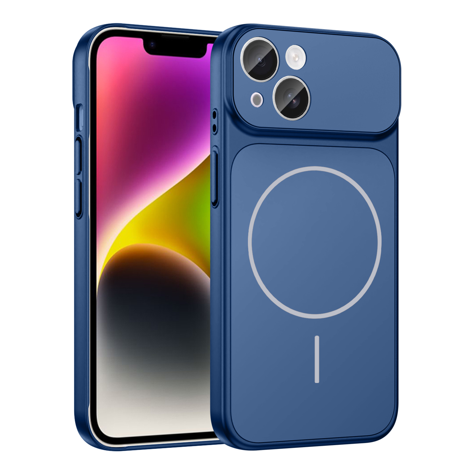 GPACK iPhone 13 Uyumlu Formen M-Safe Şarj Özellikli Kamera Korumalı Telefon Kılıfı Mavi