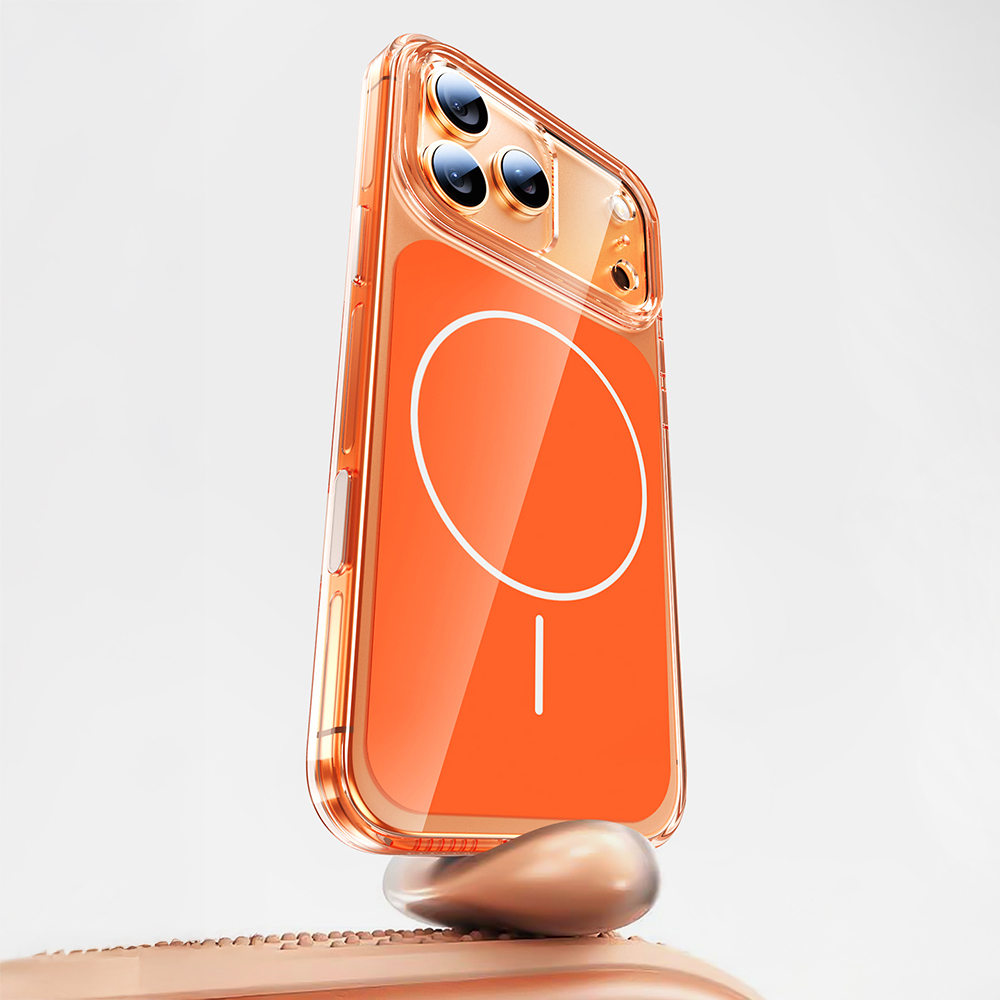 GPACK iPhone 17 Pro Uyumlu Lugano Kamera Kontrol Butonlu M-Safe Şarj Özellikli Telefon Kılıfı Turuncu