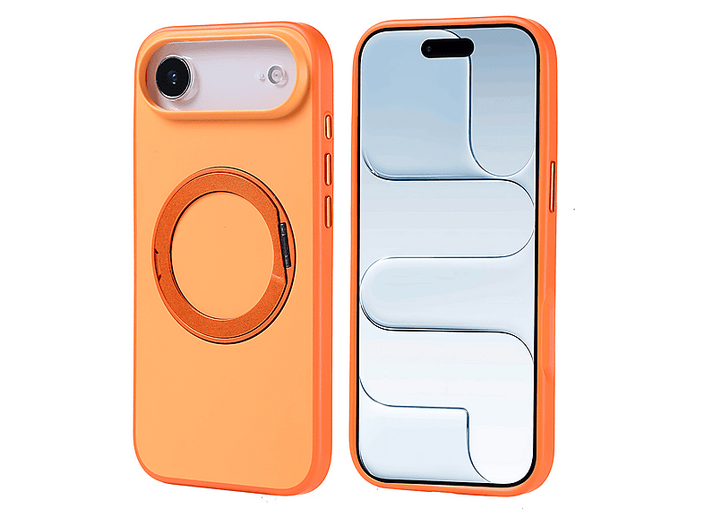 GPACK iPhone 17 Air Uyumlu Proton Silikon M-Safe Şarj Özellikli Standlı Telefon Kılıfı Turuncu