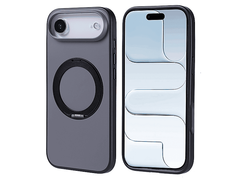GPACK iPhone 17 Air Uyumlu Proton Silikon M-Safe Şarj Özellikli Standlı Telefon Kılıfı Siyah