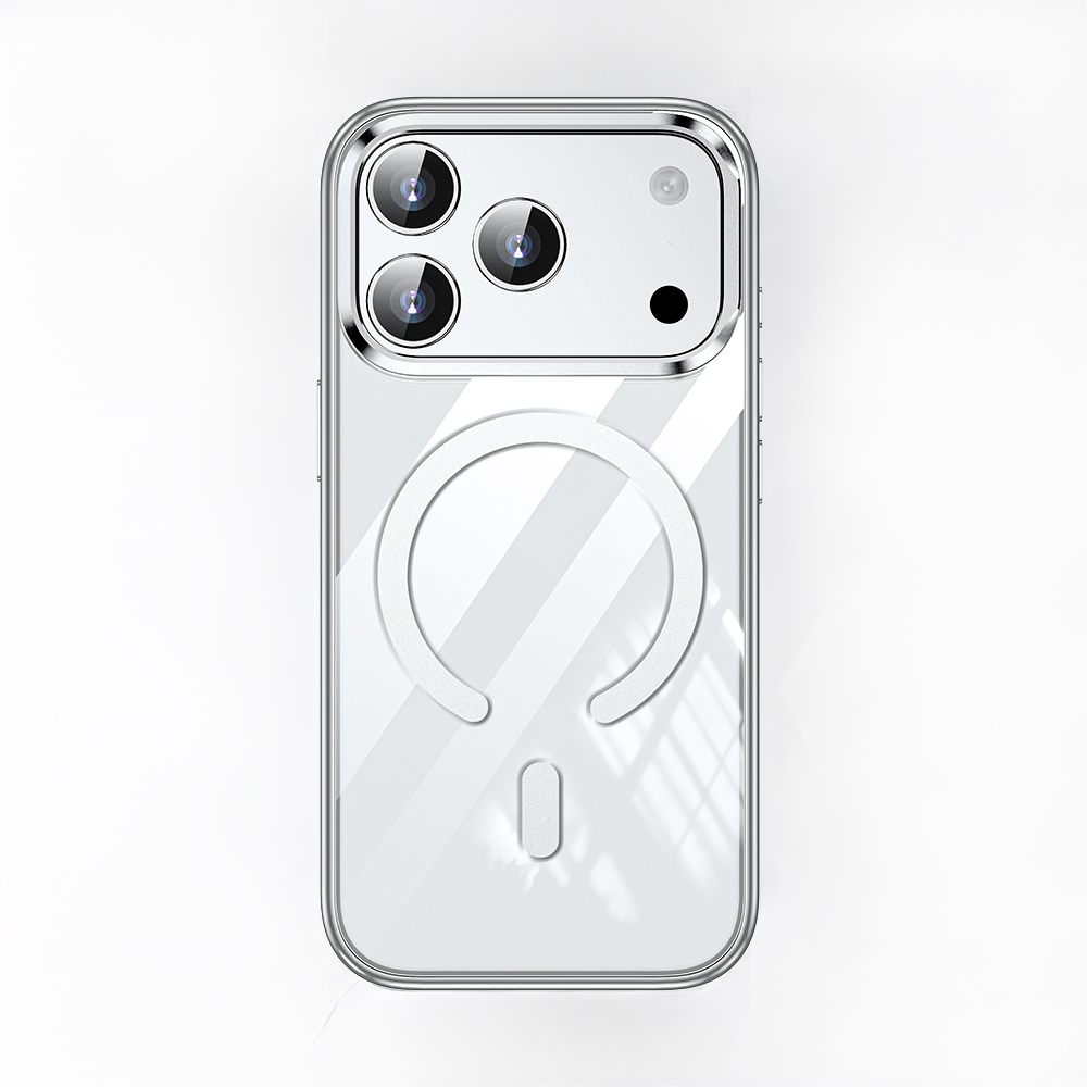 GPACK iPhone 17 Pro Max Uyumlu Wlons Magsafeli Renkli Çerçeve Standlı Efsane Kapak Telefon Kılıfı Gri