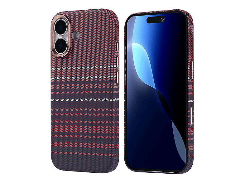 GPACK iPhone 17 Uyumlu Nekst Karbon Fiber Görünümlü M-Safe Şarj Özellikli Telefon Kılıfı Kırmızı