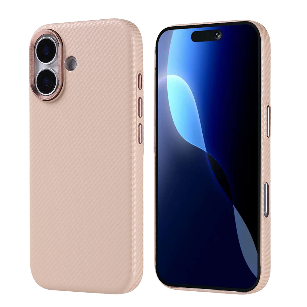 Kılıflı iki akıllı telefon. Bir kılıf telefonun üzerinde. Her iki kılıf ve telefon da açık pembe. Ekran mavi.
