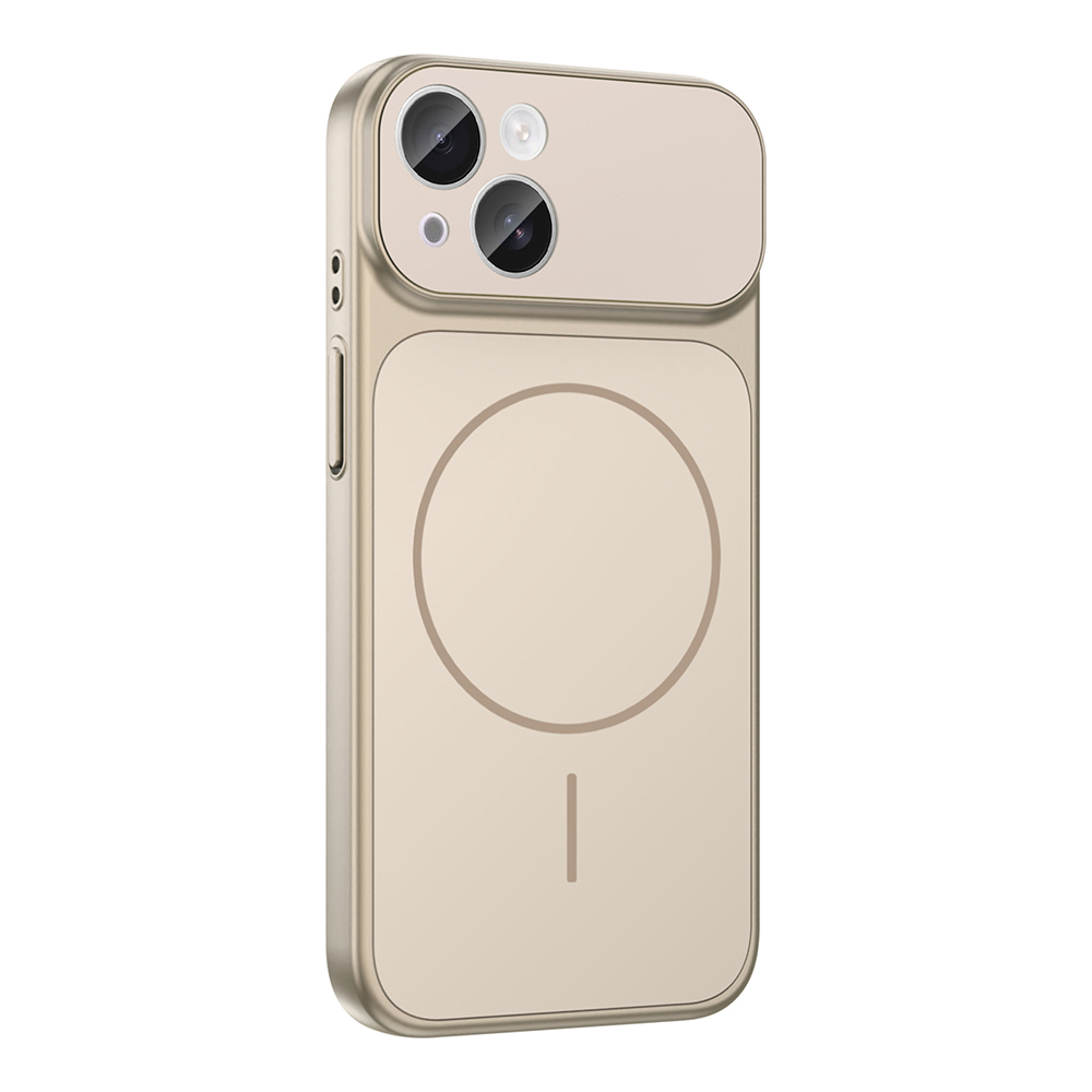 GPACK iPhone 14 Uyumlu Formen M-Safe Şarj Özellikli Kamera Korumalı Telefon Kılıfı Gold