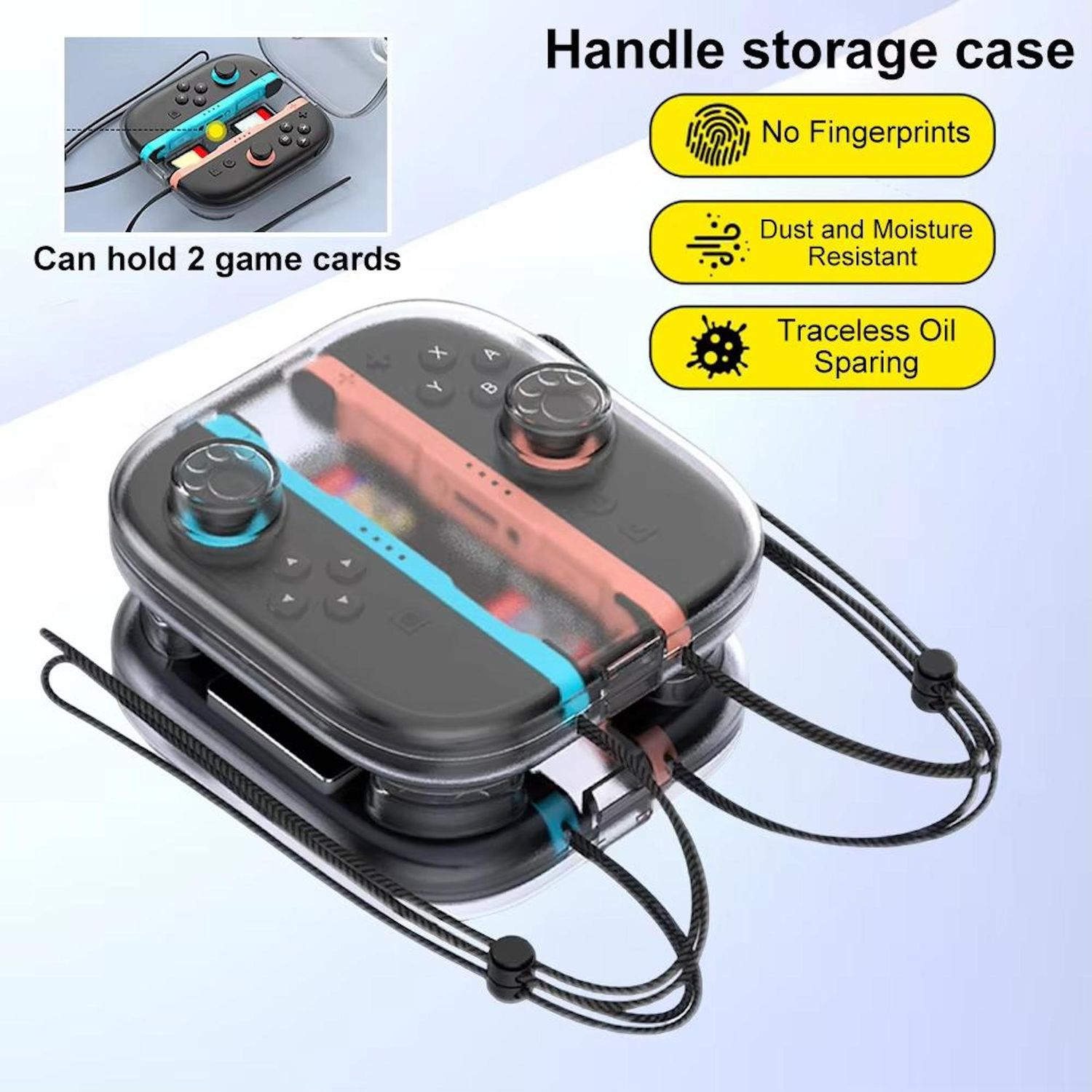 Una funda transparente para guardar el mando de una consola. Tiene un mando dentro y características como la ausencia de huellas dactilares, resistencia al polvo.
