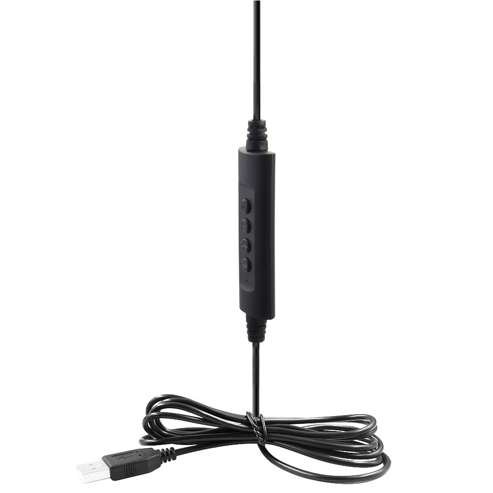 Ein schwarzes USB-Kabel mit einem Steuermodul und einem Wirrwarr aus Kabeln. Der USB-Anschluss befindet sich unten links.