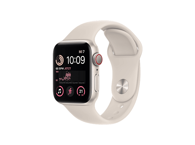 APPLE SE GPS+CEL 40 STARL ALU W STARL SPORT REG Smartwatch Fluorelastomer Fluorelastomer, 130 - 200 mm, Polarstern