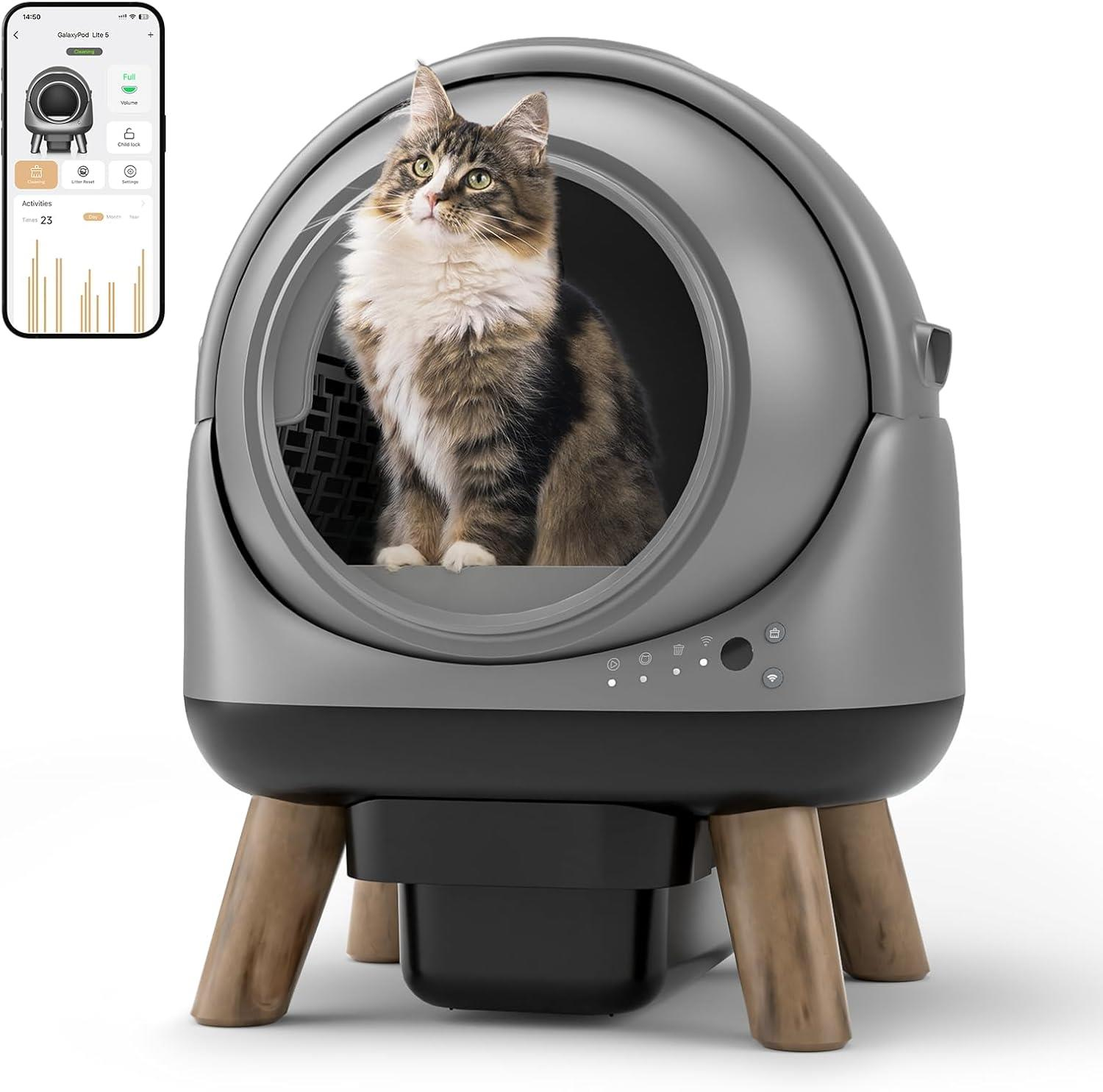 ELS PET Otomatik Koku Kontrollü Akıllı Kedi Tuvaleti Gri
