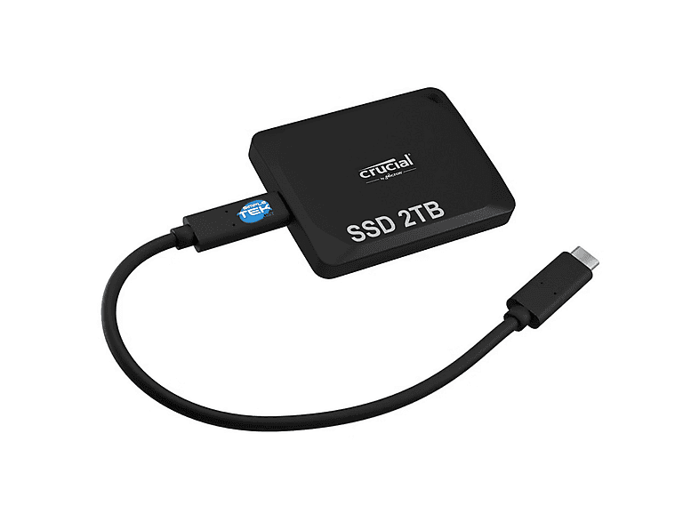 未使用　Crucial X9 外付け SSD 2TB USB3.2/Type-C CRUCIAL CT2000X9SSD9 X9 2TB, 2 TB SSD, 2,5 Zoll, extern, Schwarz