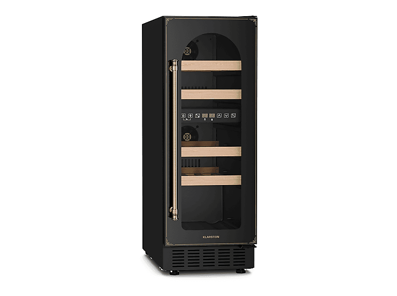 KLARSTEIN Vinovilla Victoria 17 Duo Weinkühlschrank (EEK F, Schwarz / Antik-Gold-Metallic)