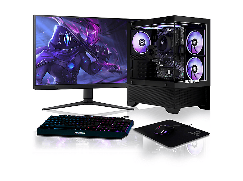 BEASTCOM Q3 | Essential Gaming, PC Komplettsystem mit AMD Ryzen™ 3, 16 GB RAM, 1 TB SSD, AMD Radeon™ RX Vega 6, Windows 11 Pro