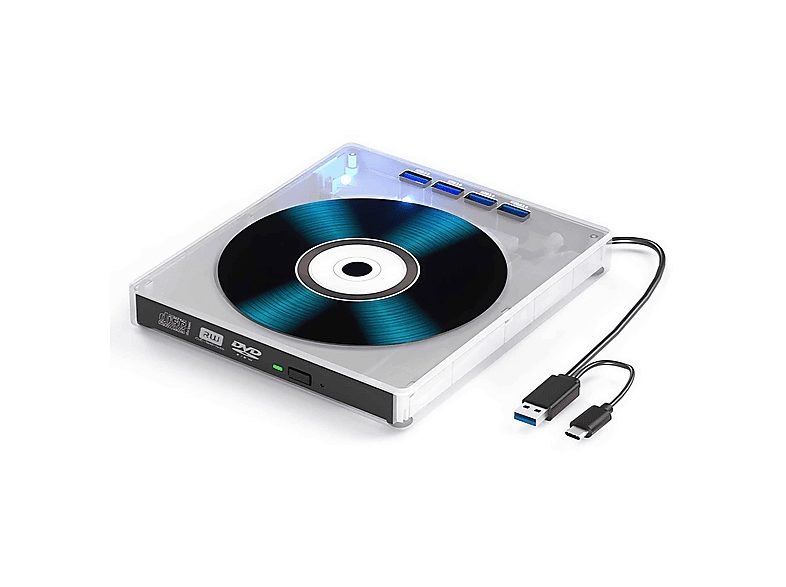 COSYHOMES USB 3.0 Hub mit DVD-RW & Kartenleser extern CD/DVD Brenner ...