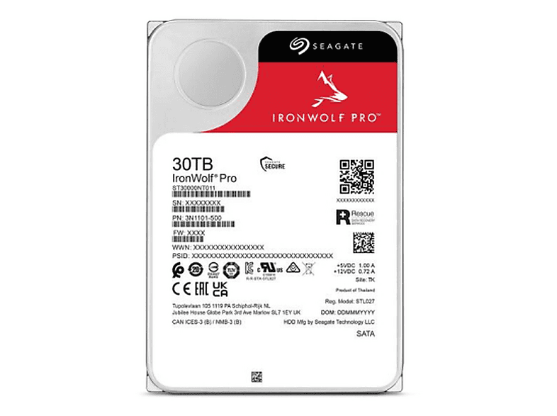 SEAGATE IronWolf Pro ST30000NT011 7200RPM 512MB 3.5" SATA SATA 6 Gbit/s 30 TB Hard Disk