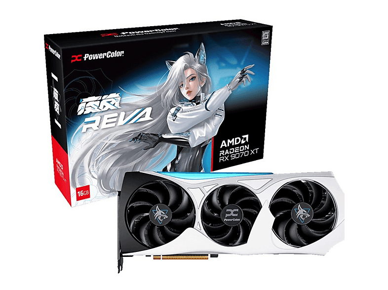POWERCOLOR RX9070XT 16G-L/OC/REVA (AMD, Grafikkarte) | SATURN