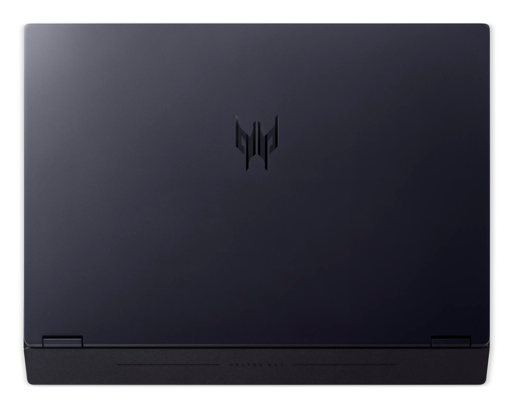 Widok z góry na ciemnoniebieski laptop. Logo Predator w środku. Na dole napis 'HELIOS NEO'.