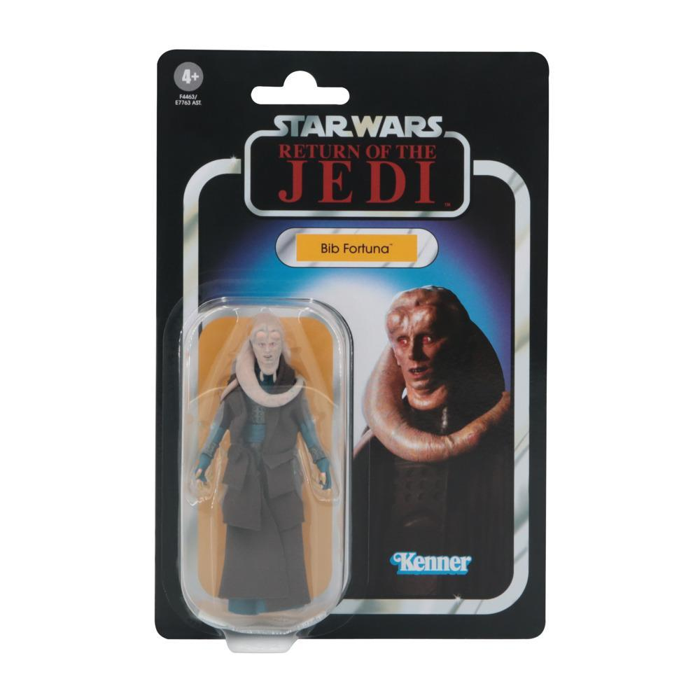 Confezione di action figure di Star Wars. Presenta la figura di Bib Fortuna in una bolla, con il marchio Star Wars Return of the Jedi.