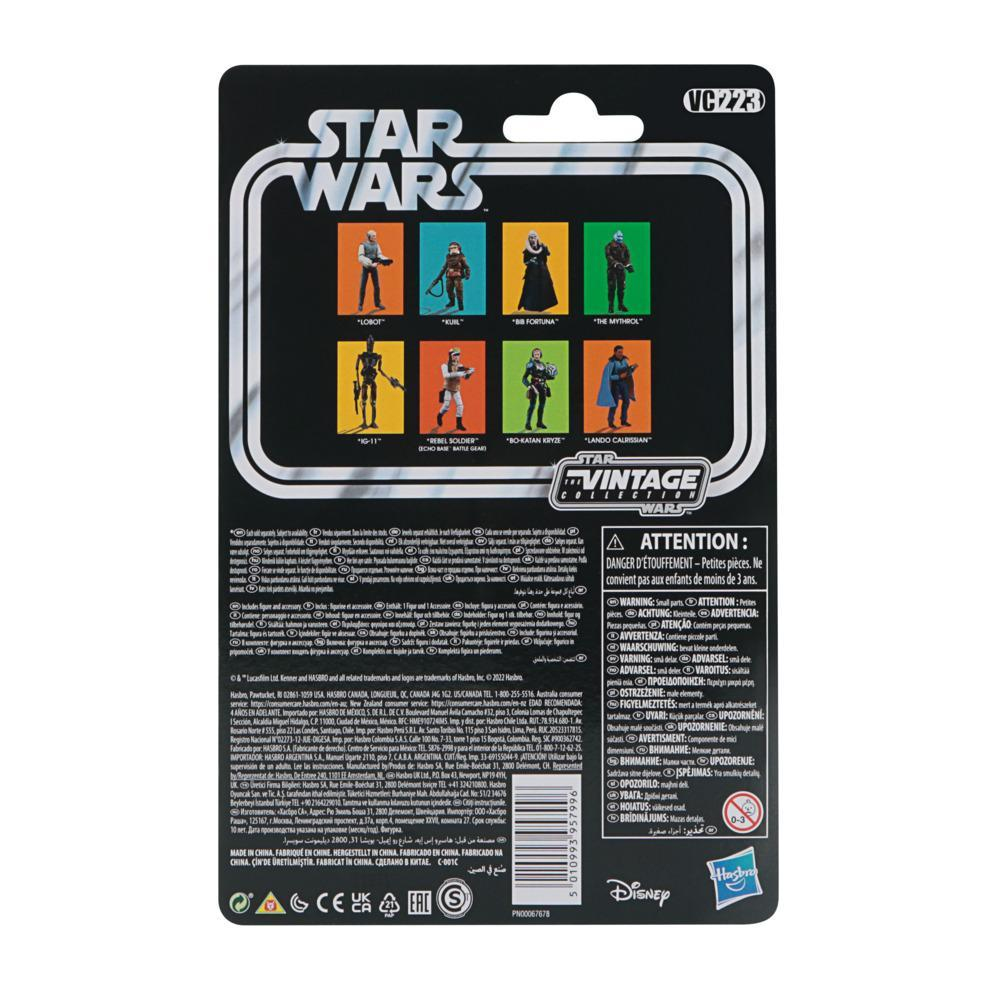 Opakowanie figurek akcji Star Wars. Figurki to: Lando, Boba Fett i inni. Czarne tło.