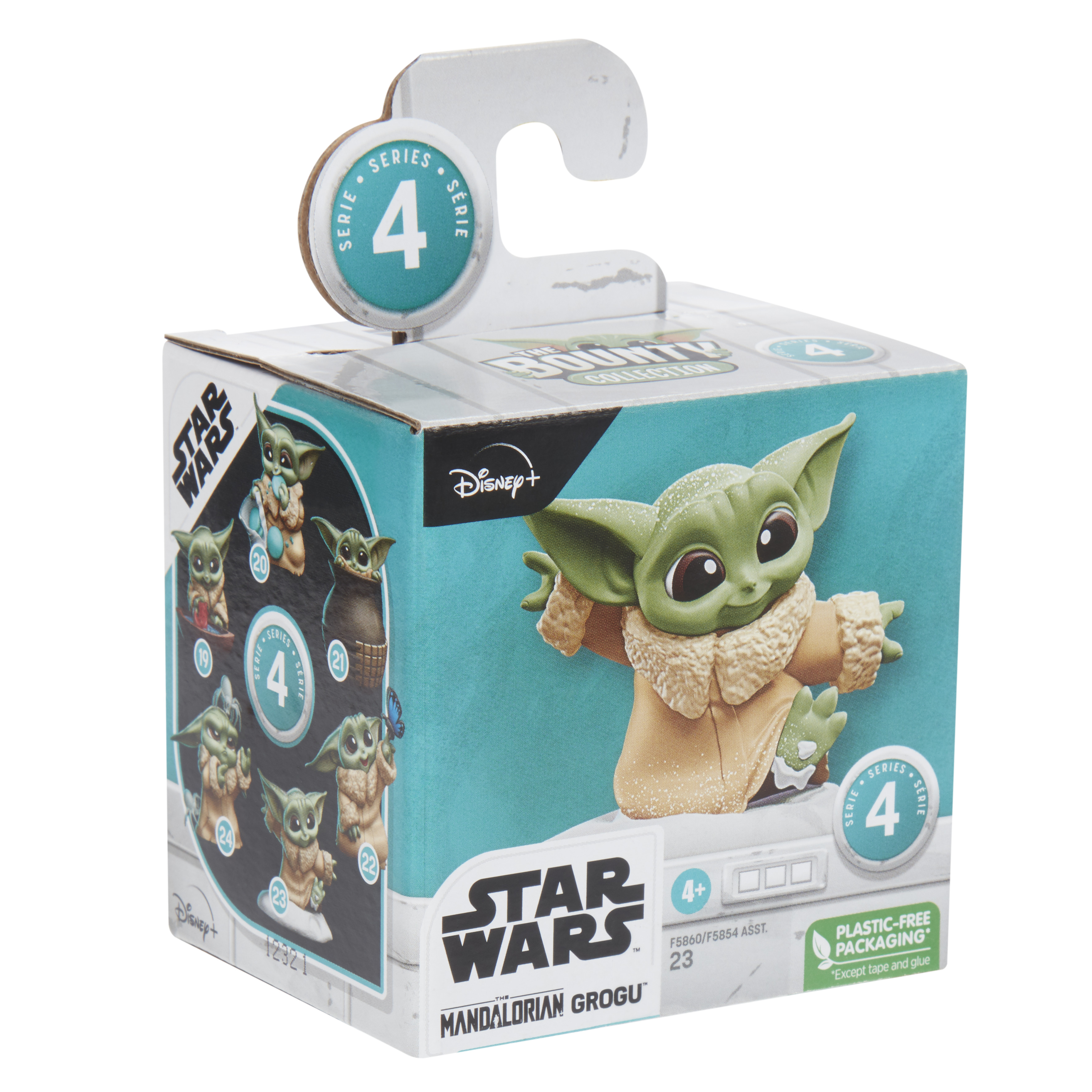 La scatola mostra Grogu di Star Wars. Ha una figura di Grogu sul davanti e il logo di Star Wars.