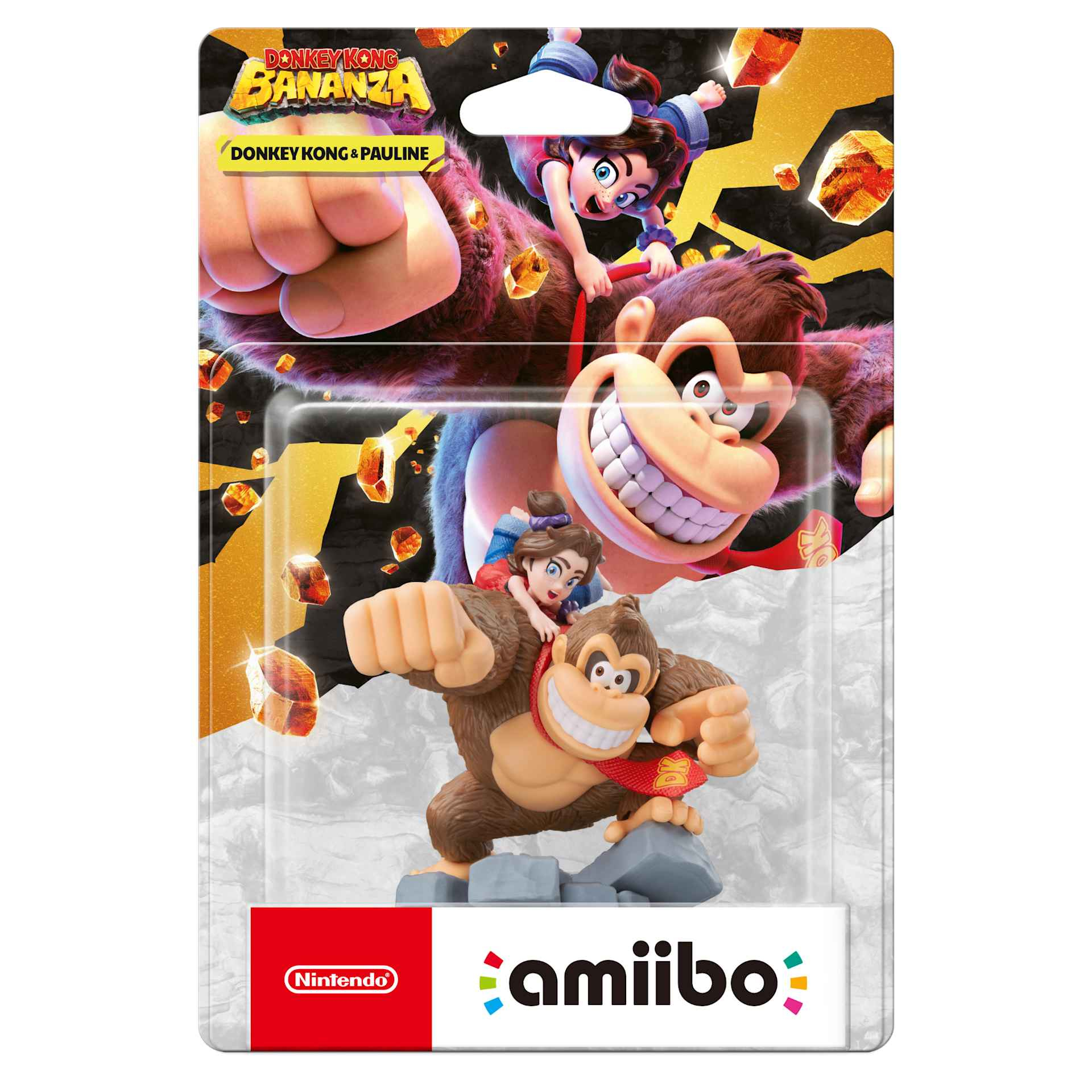 Figurka amiibo Donkey Kong. Przedstawia Donkey Kong trzymającego Pauline, a na pudełku widnieje napis Donkey Kong & Pauline.