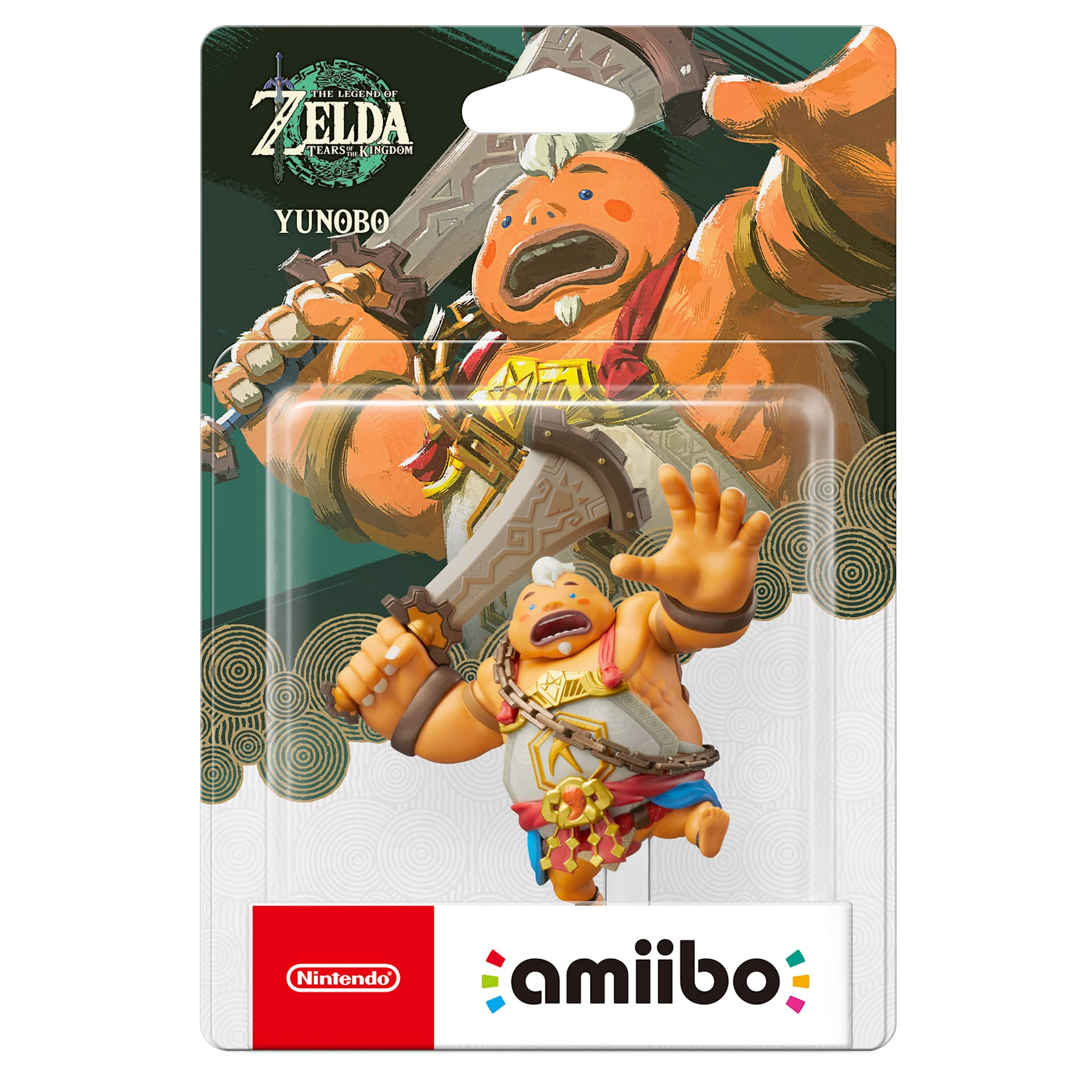 Figurka Amiibo Yunobo z The Legend of Zelda: Tears of the Kingdom. Opakowanie przedstawia Yunobo i logo Zeldy.