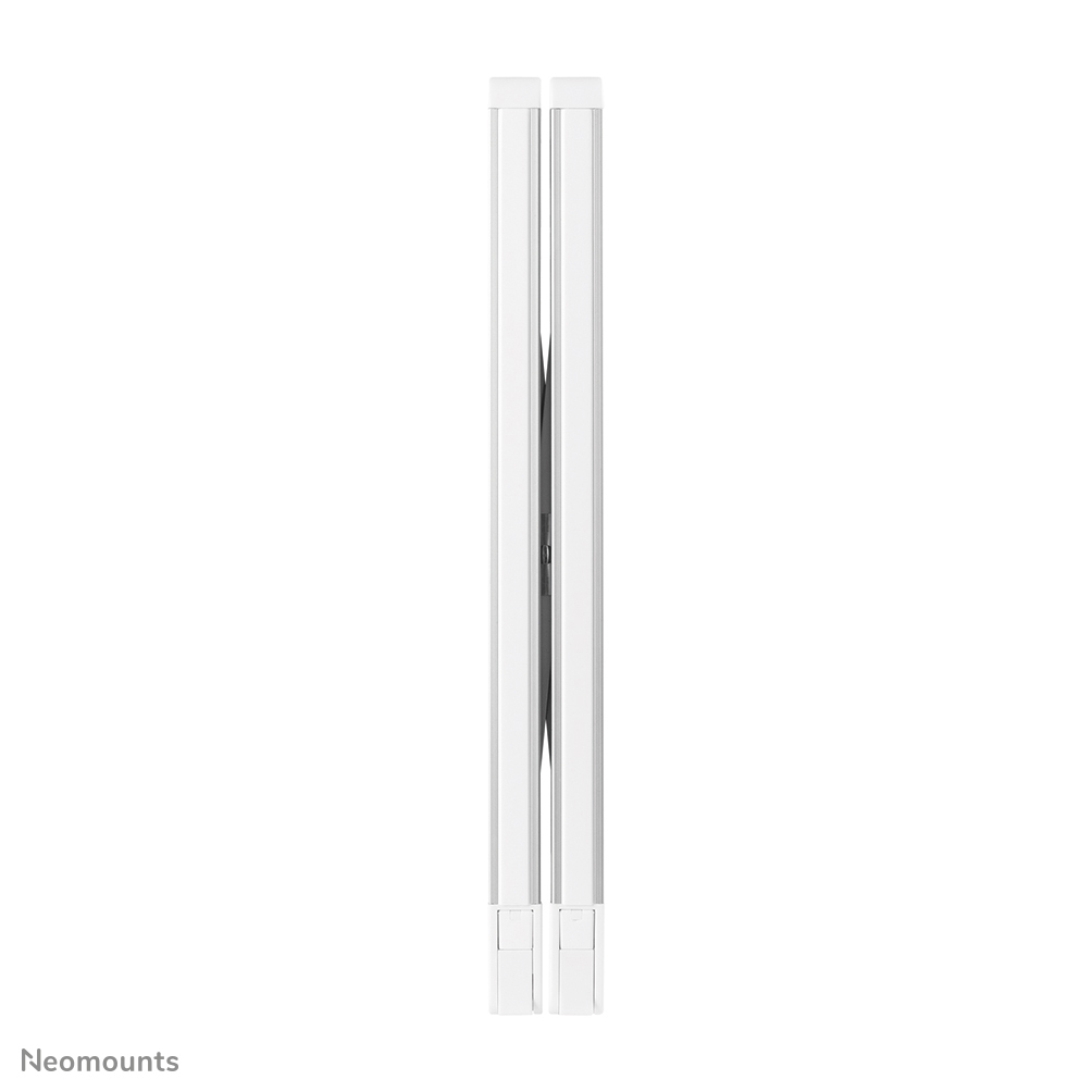 Two vertical white and silver bars on a white background. The bars have a rectangular shape and are close together.